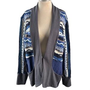 Jennifer Fukushima Stylish Women's Multicolor Cardigan high low hem